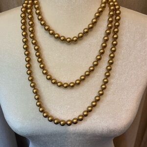 Vintage Carolee Long Faux Pearl Necklace